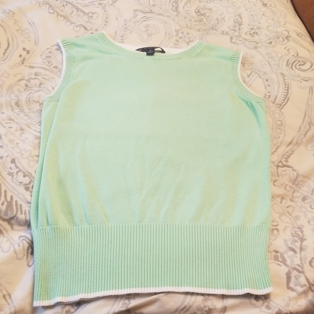 Brooks brothers sleeveless sweater, light green